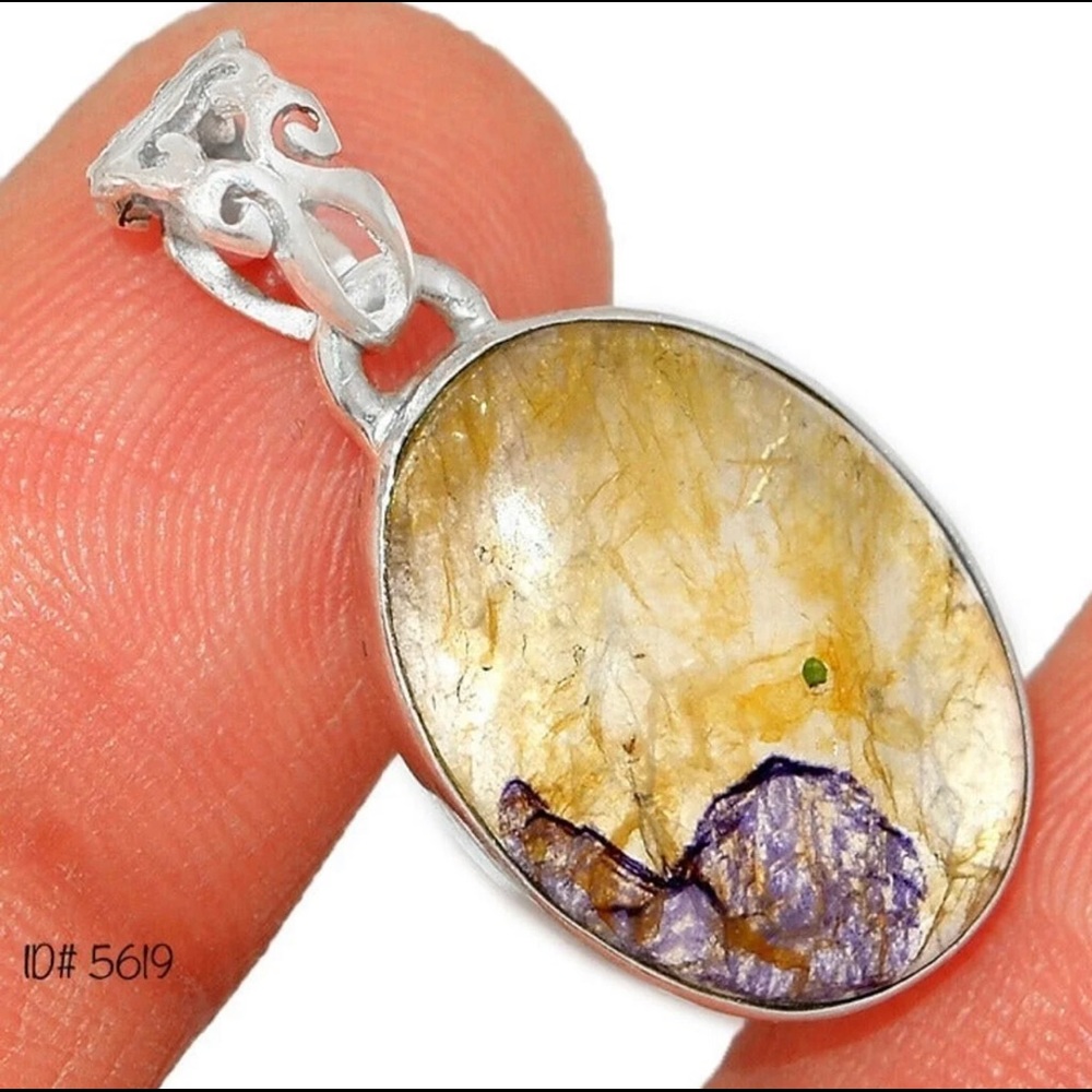 Ultra Rare Blue John Fluorite 925 Silver UK